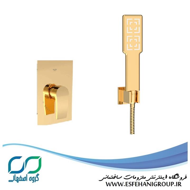 ست شیرآلات توکار حمام شودر مدل رومر پلاس تیپ ۲ طلایی BRASS